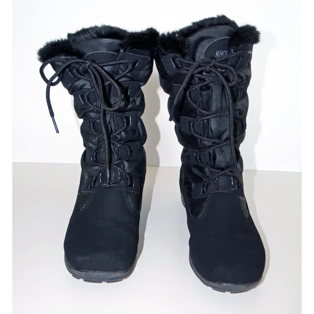 KHOMBU Anne Waterproof Boots Black Size 7 M Women's Winter / Snow Boots
